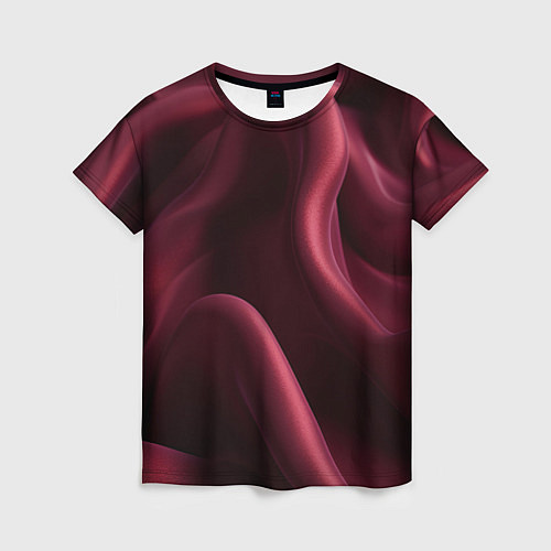 Женская футболка Бордовый шелк / 3D-принт – фото 1