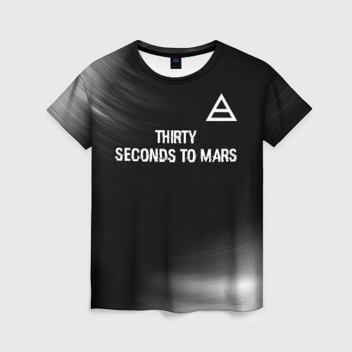 Женская футболка Thirty Seconds to Mars glitch на темном фоне посер / 3D-принт – фото 1