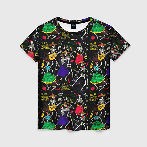 Женская футболка Dia de los muertos / 3D-принт – фото 1