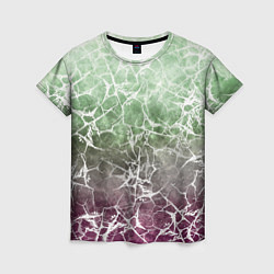 Женская футболка Абстракция - spider web on purple-green background
