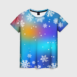 Женская футболка Снегопад на Новый год