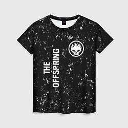 Женская футболка The Offspring glitch на темном фоне вертикально