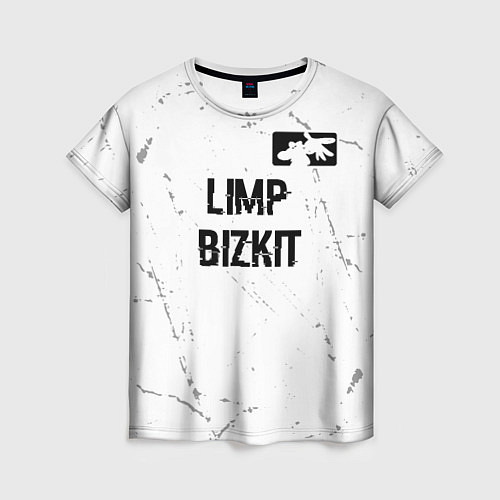 Женская футболка Limp Bizkit glitch на светлом фоне посередине / 3D-принт – фото 1