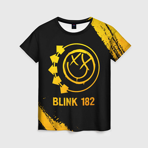 Женская футболка Blink 182 - gold gradient / 3D-принт – фото 1