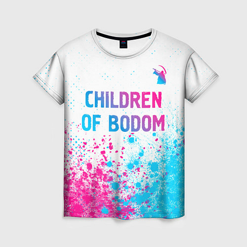 Женская футболка Children of Bodom neon gradient style посередине / 3D-принт – фото 1