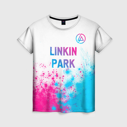 Женская футболка Linkin Park neon gradient style посередине / 3D-принт – фото 1