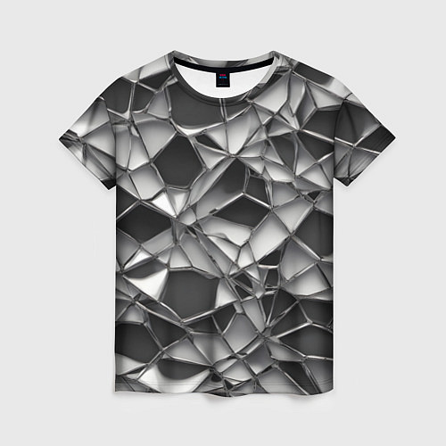 Женская футболка Чёрно-белая сетка / 3D-принт – фото 1