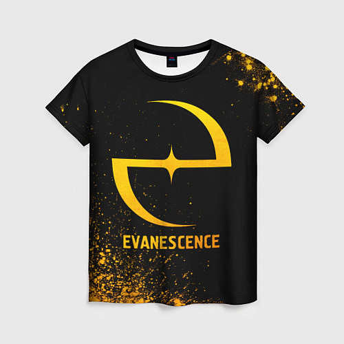 Женская футболка Evanescence - gold gradient / 3D-принт – фото 1