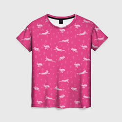 Женская футболка Розовые зайцы
