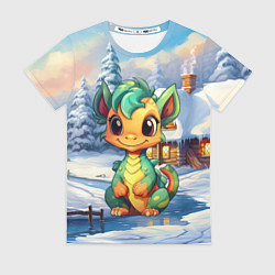 Женская футболка Крошечный дракон зимы 2024