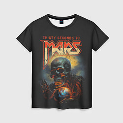 Женская футболка Thirty seconds to mars skull