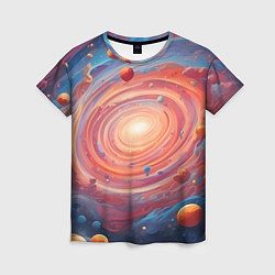 Женская футболка Галактика в спирали