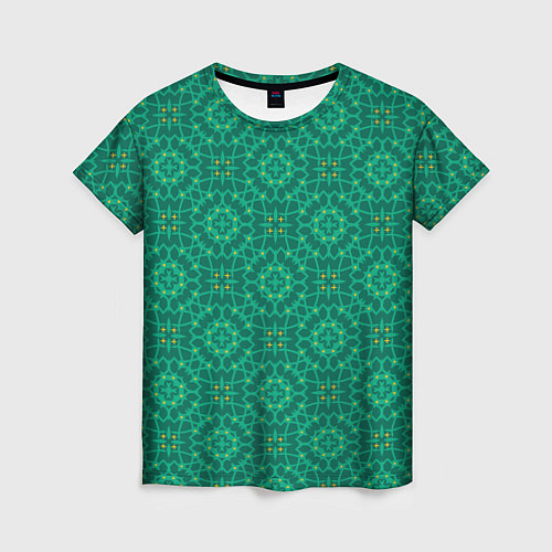 Женская футболка Бирюзовый орнамент / 3D-принт – фото 1