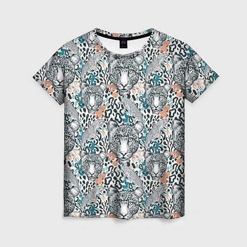 Женская футболка Дикий тропический ягуар / 3D-принт – фото 1