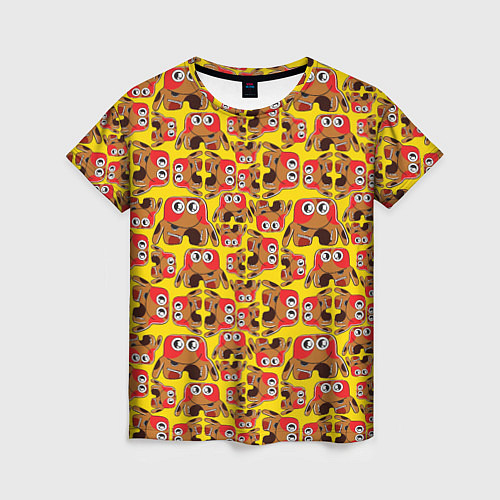 Женская футболка Мультяшные разноцветные монстрики / 3D-принт – фото 1