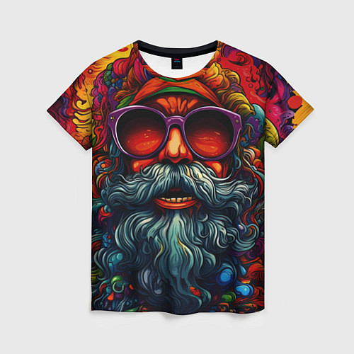 Женская футболка Хайповый дед Мороз / 3D-принт – фото 1