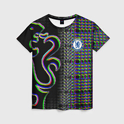 Женская футболка Chelsea fc glitch