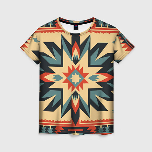 Женская футболка Орнамент в стиле американских индейцев / 3D-принт – фото 1