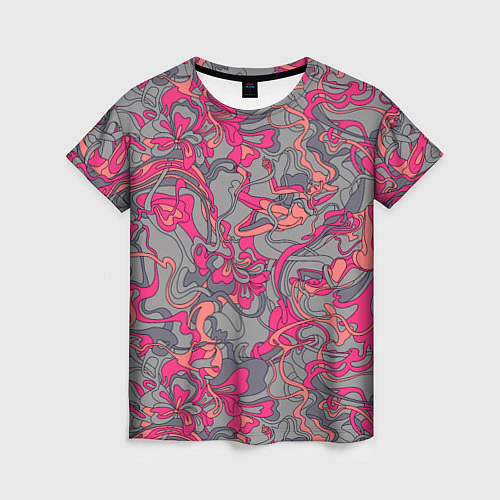 Женская футболка Розовый серый сон / 3D-принт – фото 1