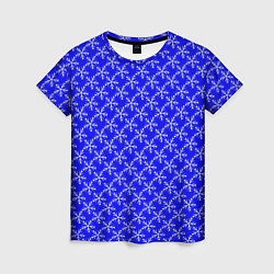 Женская футболка Паттерн снежинки синий