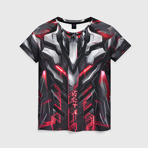 Женская футболка Адская киберпанк броня красная / 3D-принт – фото 1