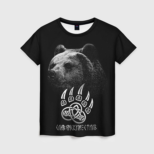 Женская футболка Медведь - славянский стиль / 3D-принт – фото 1