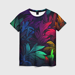 Женская футболка Яркие абстрактные листья
