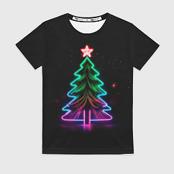Женская футболка Неоновая ёлка