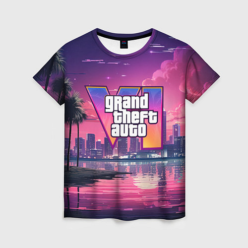 Женская футболка GTA 6 nigh city / 3D-принт – фото 1