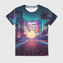 Футболка женская GTA 6 night city logo, цвет: 3D-принт