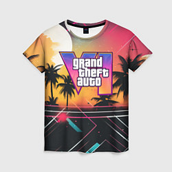 Женская футболка GTA 6 night logo