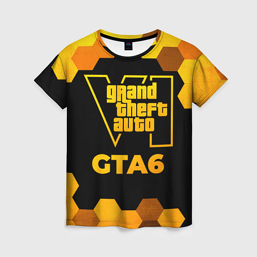 Женская футболка GTA6 - gold gradient / 3D-принт – фото 1