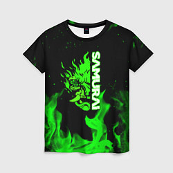 Футболка женская Samurai green fire toxic, цвет: 3D-принт