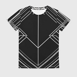 Женская футболка Полосы на чёрном фоне