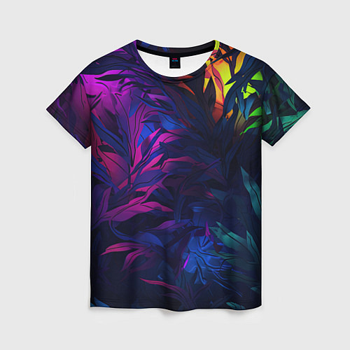 Женская футболка Абстрактный камуфляж в кислотных абстрактных пятна / 3D-принт – фото 1