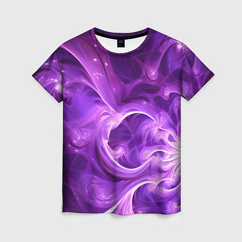 Женская футболка Фиолетовая фрактальная абстракция / 3D-принт – фото 1