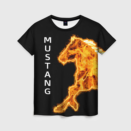 Женская футболка Mustang fire / 3D-принт – фото 1