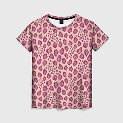 Женская футболка Цветущий леопард тюльпановое поле