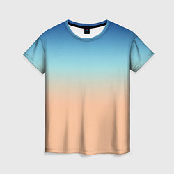 Женская футболка Сине-бежевый градиент