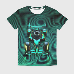 Женская футболка Болид на неоновых волнах