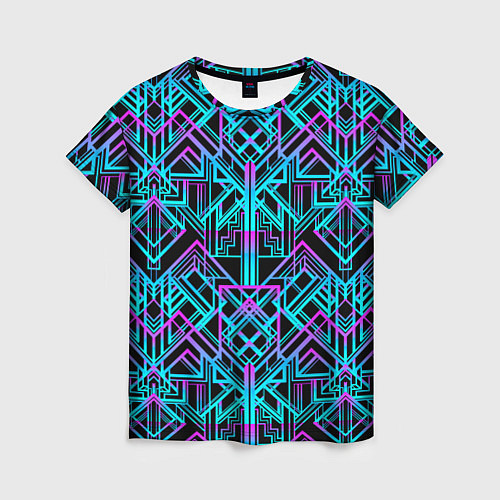 Женская футболка Узор в стиле ар-деко / 3D-принт – фото 1
