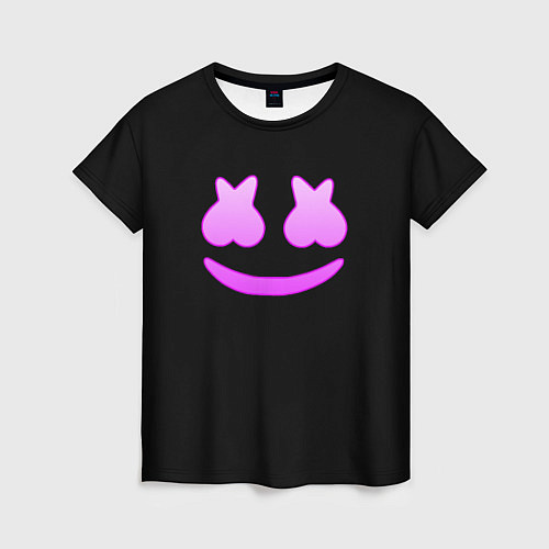 Женская футболка Маршмеллоу розовый градиент лого / 3D-принт – фото 1