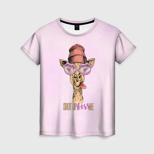 Женская футболка Гламурный жираф / 3D-принт – фото 1