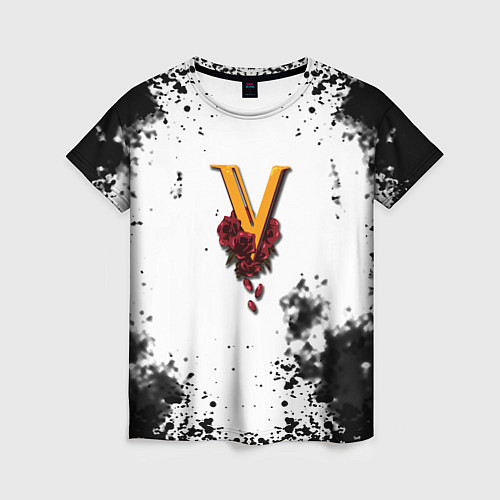 Женская футболка Cyberpunk 2077 группировка Валентинос / 3D-принт – фото 1