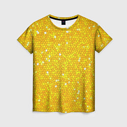 Женская футболка Веселая мозаика желтая