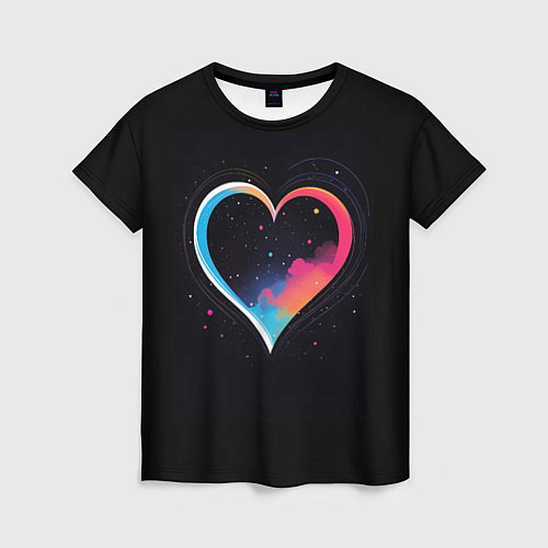 Женская футболка Сердце в облаках / 3D-принт – фото 1