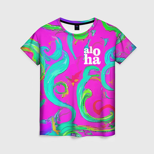 Женская футболка Abstract floral pattern - aloha / 3D-принт – фото 1