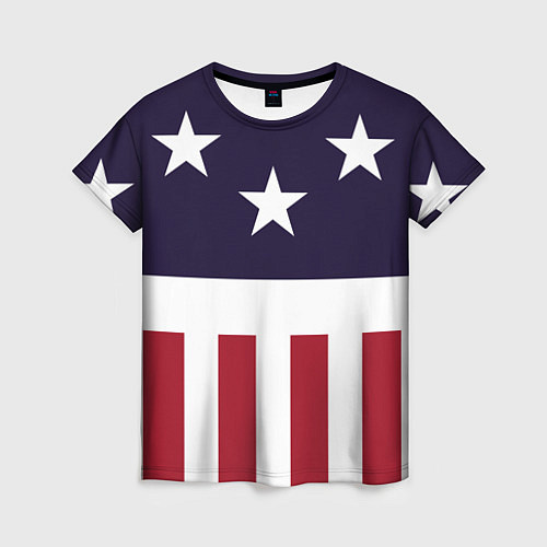Женская футболка Флаг Америки / 3D-принт – фото 1