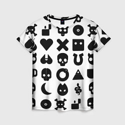 Футболка женская Love death robots pattern white, цвет: 3D-принт