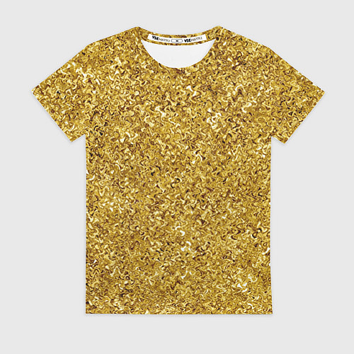 Женская футболка Золотой волнистый с переливами / 3D-принт – фото 1